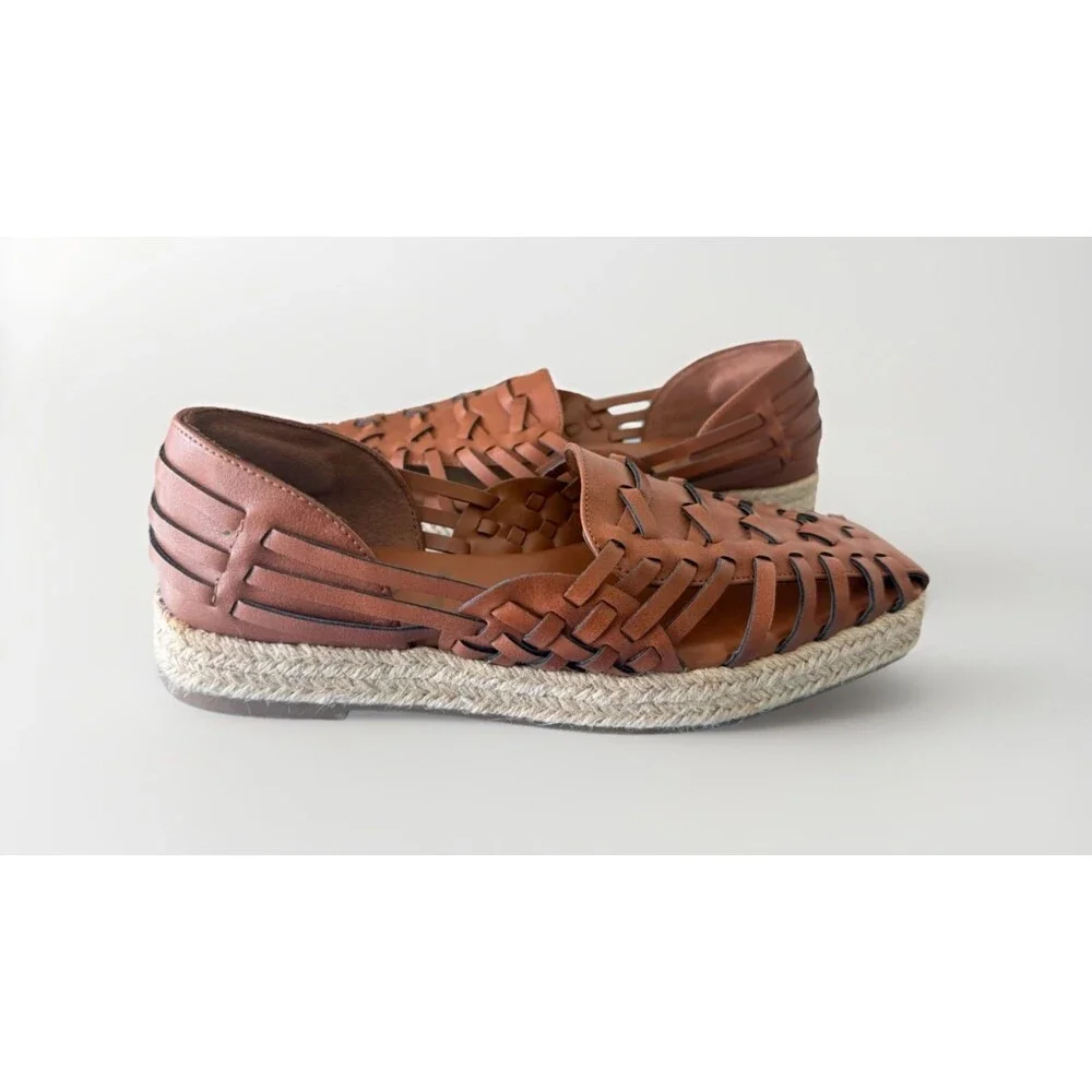 Sam & Libby Women's Size 8 Saddle Brown Asha Espadrille Huarache Shoes